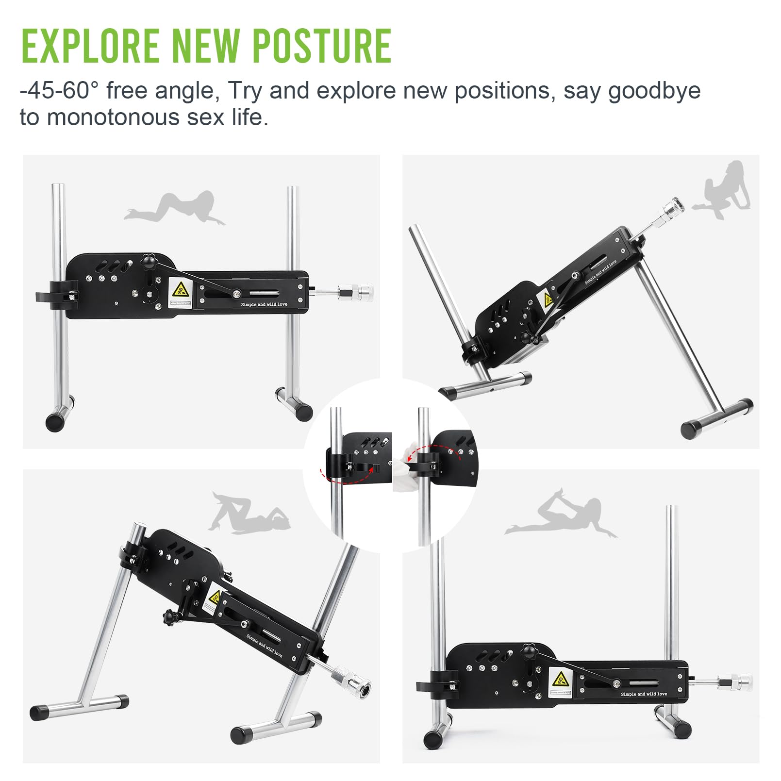 Premium Automatic Thrusting Sex Machine with 6 Dildo Attachments - Adjustable, Quiet & Stable Metal Love Machine for Adults - Perfect Solo Sex Toy for Singles & Couples - Bedroom, Hotel & Private Play Enhancer