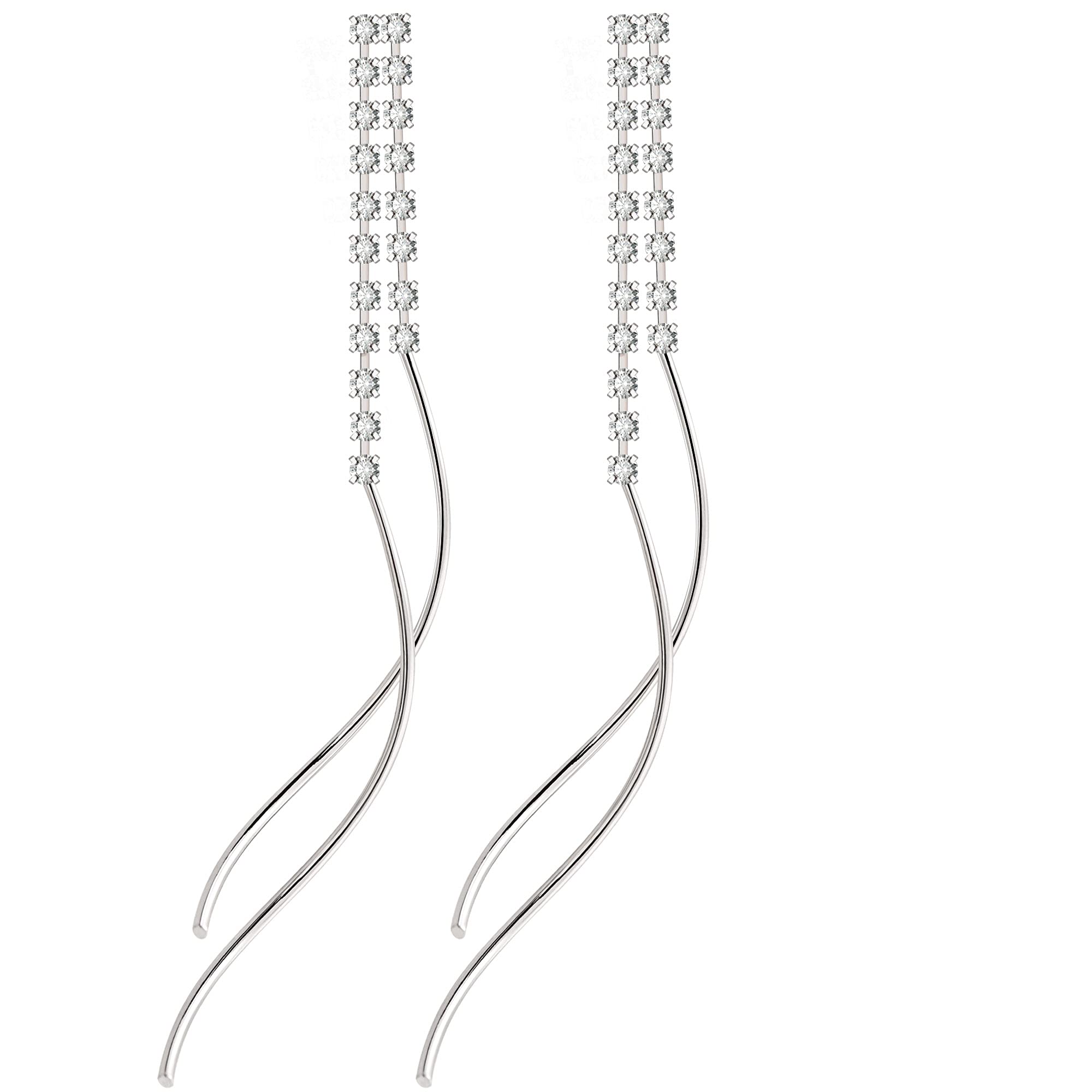 FUSHENMU Women's Threader Dangle Earrings - Elegant Gold/Silver Boho Drop Earrings for Party, Wedding & Everyday Wear | Lightweight Hypoallergenic Jewelry Gift for Her