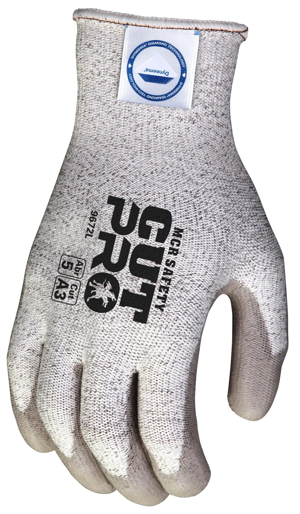 MCR Safety Gloves 9672XS - Cut Resistant Dyneema Work Gloves with Polyurethane Coating for Palm & Fingers - X-Small (1 Pair) - Ideal for Construction, Warehouse & DIY Projects