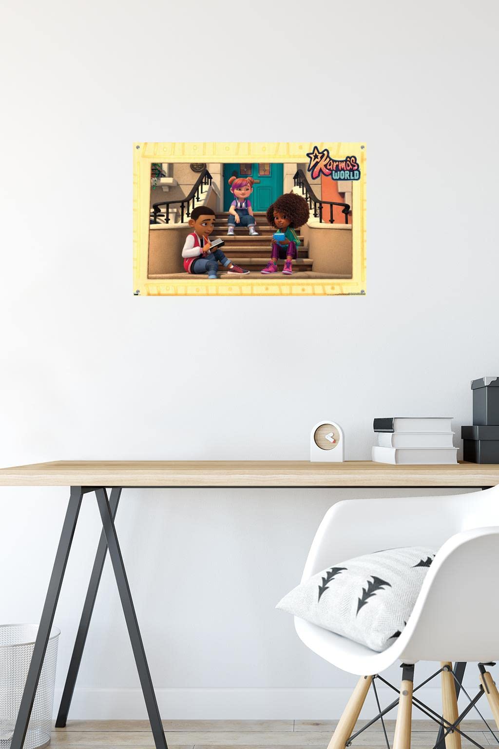Karma's World - Group Wall Poster with Push Pins | Motivational Classroom Decor for Kids & Teens | Perfect for Bedrooms, Playrooms & School Bulletin Boards