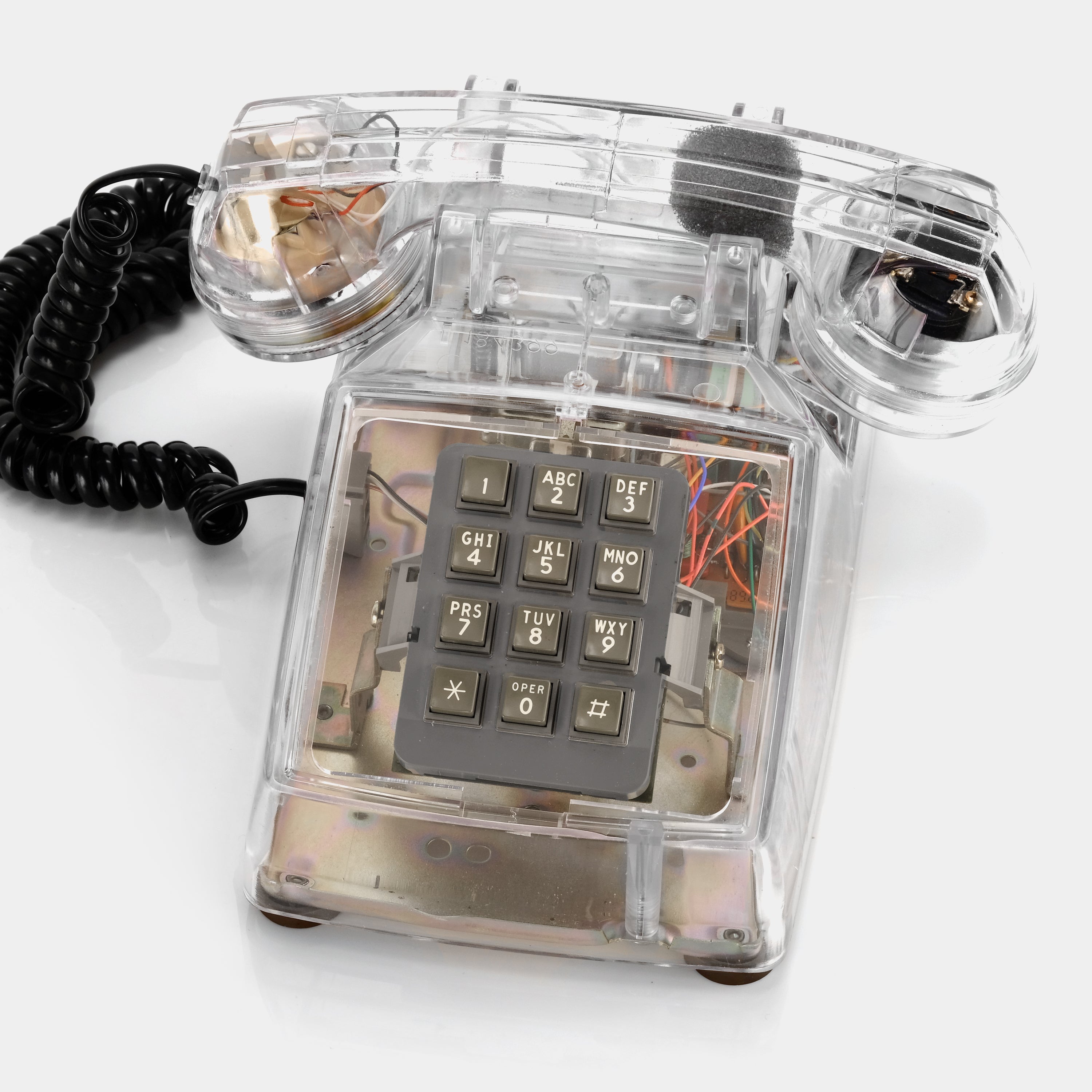 Cortelco Clear Transparent Corded Phone for Home & Office - Classic Landline Desk Telephone with Caller ID & Speakerphone - Perfect for Elderly, Business, and Emergency Use