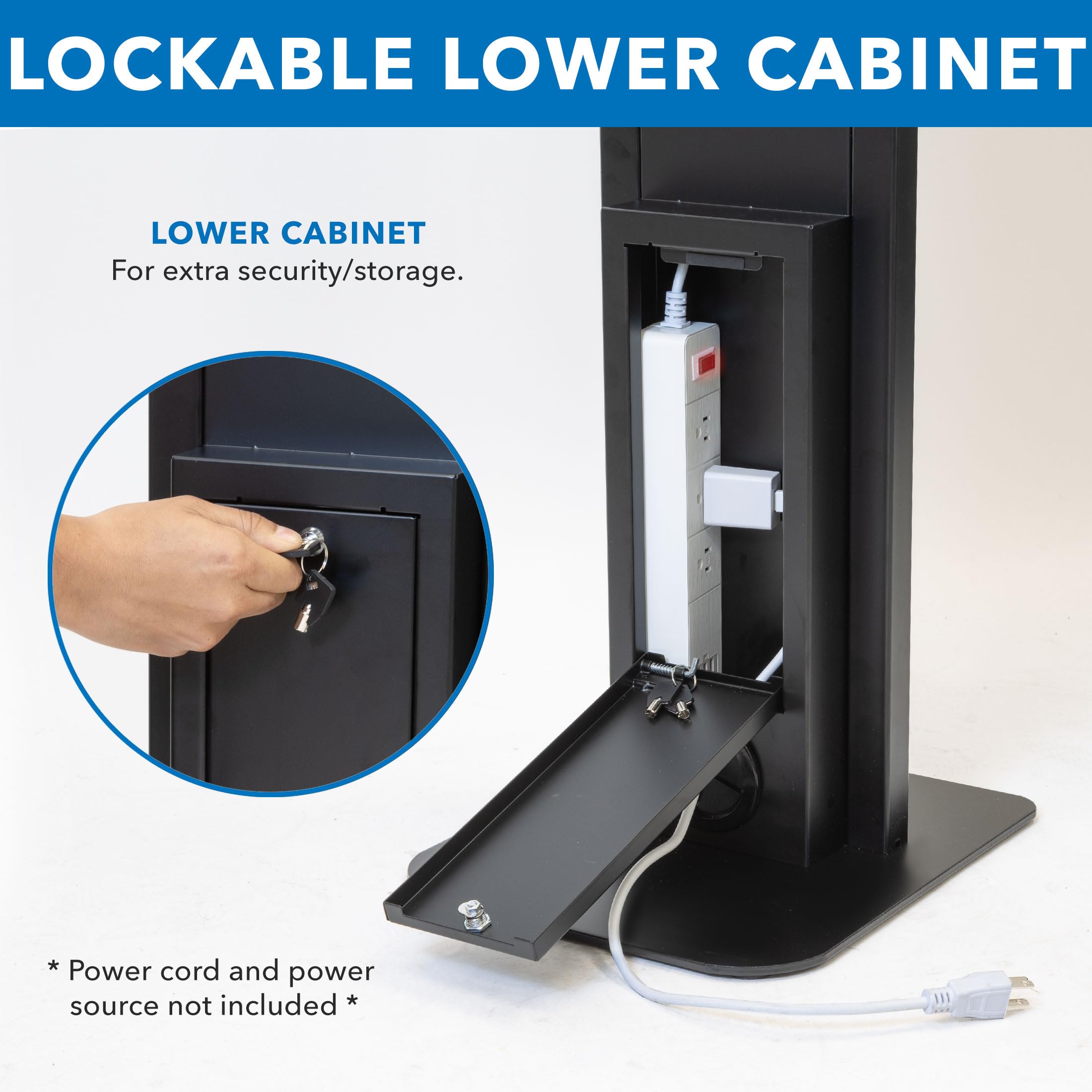 Mount-It! Secure Anti-Theft Tablet Floor Stand Kiosk with Universal Locking Enclosure - Compatible with iPad 7th-10th Gen, iPad Pro, iPad Air, 10.2 & 10.9 inch Models - Ideal for Retail Stores, Exhibitions, and Public Kiosk Displays