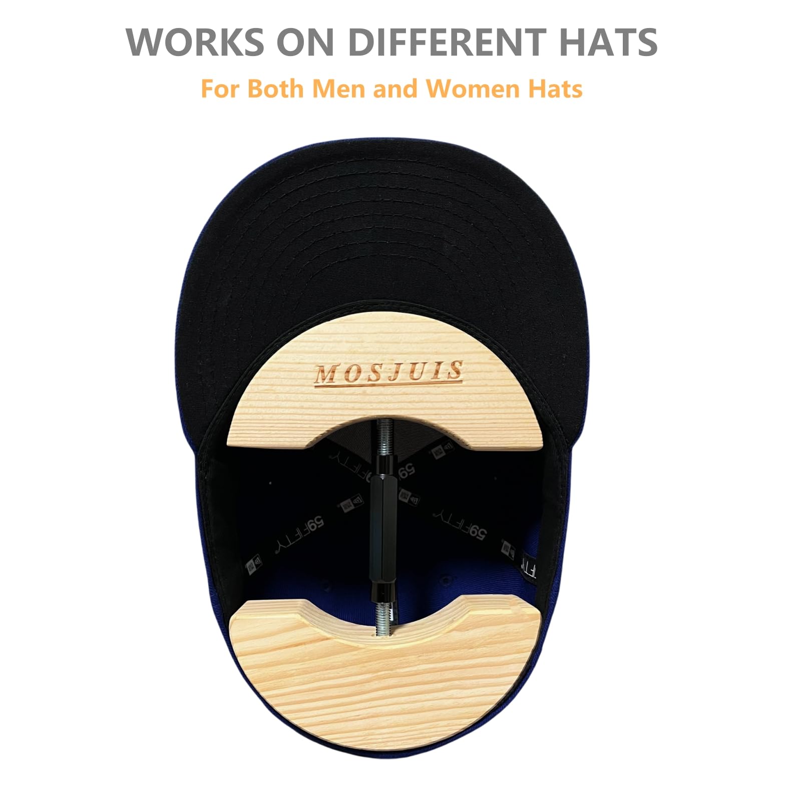 Adjustable Hat Stretcher for All Hat Sizes - Fitted Hats, Cowboy Hats & Baseball Caps - Perfect for Men's Hat Reshaping & Storage Solutions