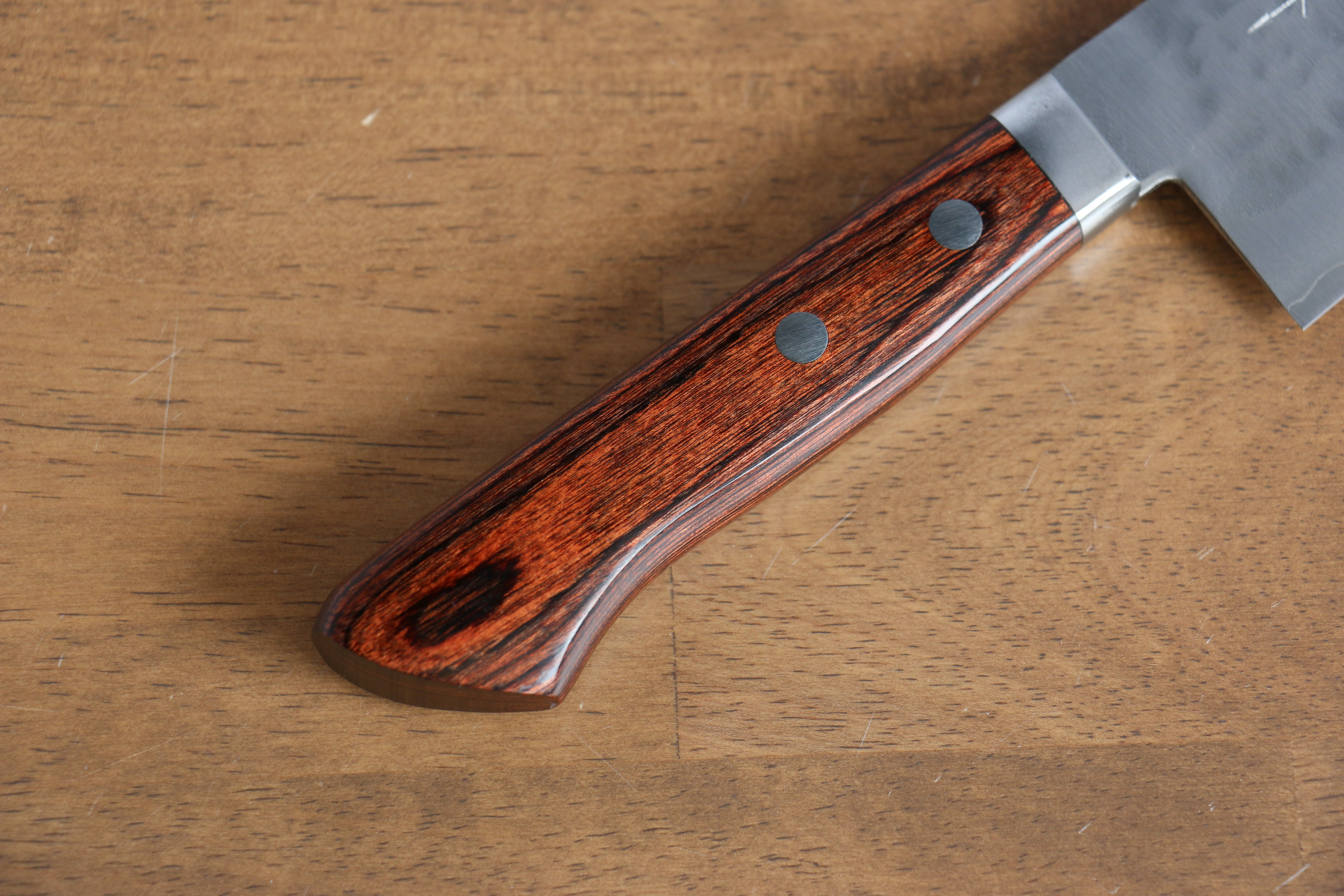 Premium Kunihira Tanzo VG1 Hammered Gyuto 180mm Japanese Chef Knife with Mahogany Handle - Perfect for Slicing, Dicing & Precision Cooking in Professional Kitchens & Home Use
