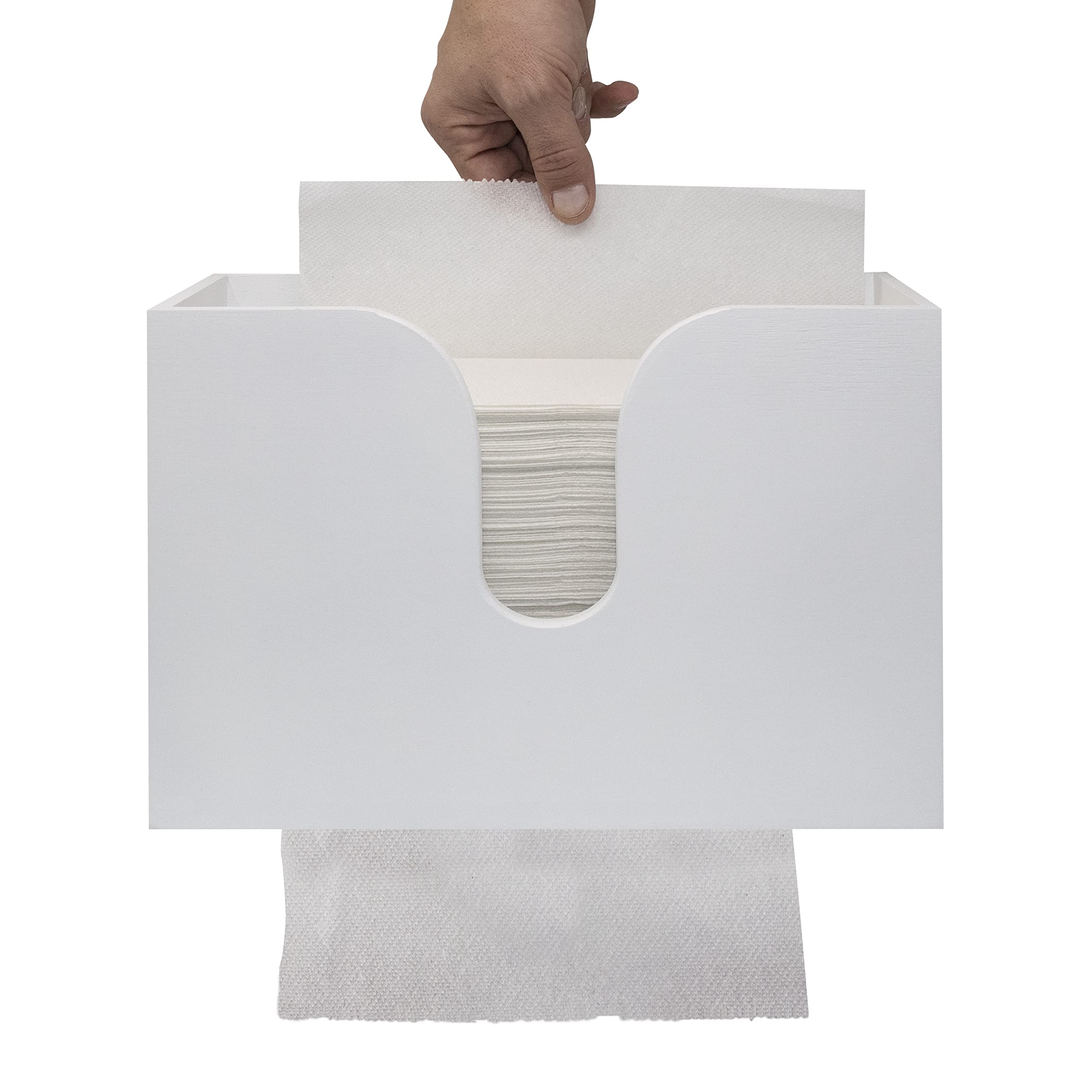 Eco-Friendly Bamboo Paper Towel Dispenser - Wall Mount & Countertop Kitchen & Bathroom Organizer - Holds Multifold, C-Fold & Trifold Paper Towels - Perfect for Home, Office & Restaurant Use