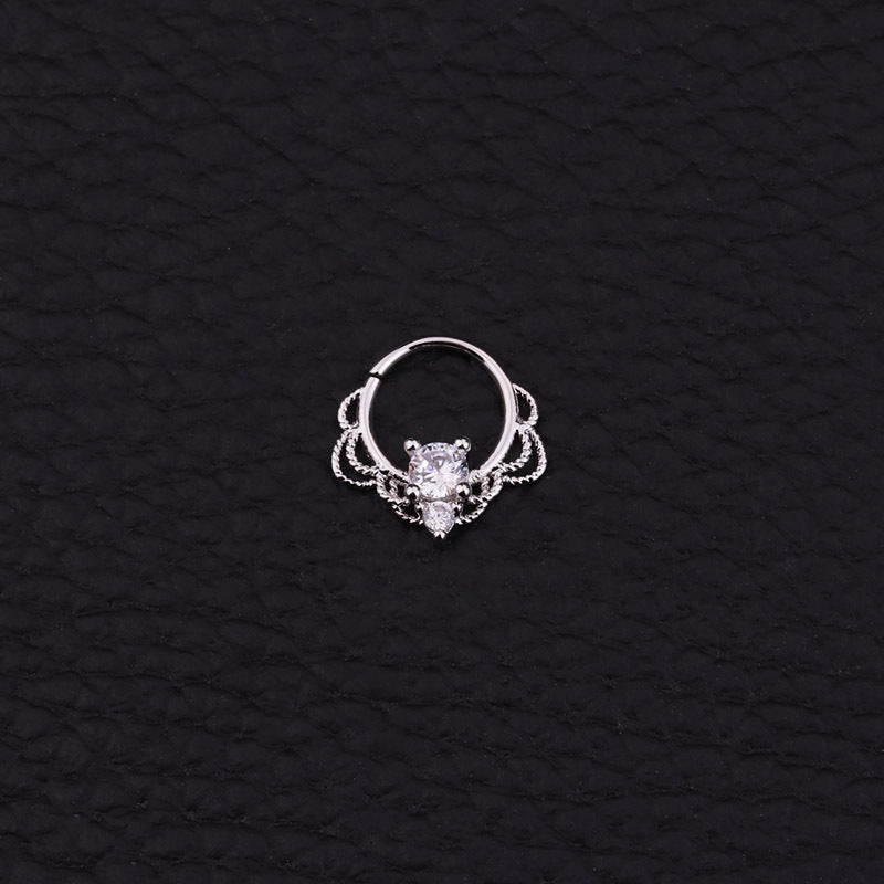 20G 18K Gold Dainty Indian Nose Ring, Elegant Gold Septum Ring for Women - Perfect Nose Jewelry for Parties, Weddings & Festive Occasions | HSER8536