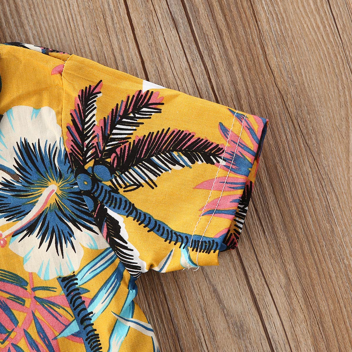Boys Summer Shorts Set - Floral Shirt & Bermuda Shorts for Toddler Beach Outfits