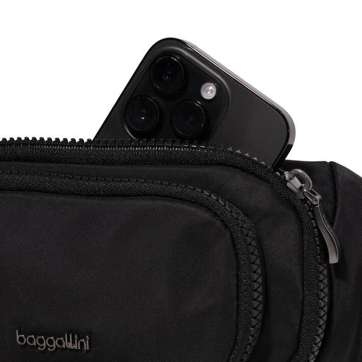 Baggallini On The Go Belt Bag Waist Pack - Hands-Free Crossbody Fanny Pack for Travel, Hiking & Running - Secure & Stylish Waist Wallet for Women & Men