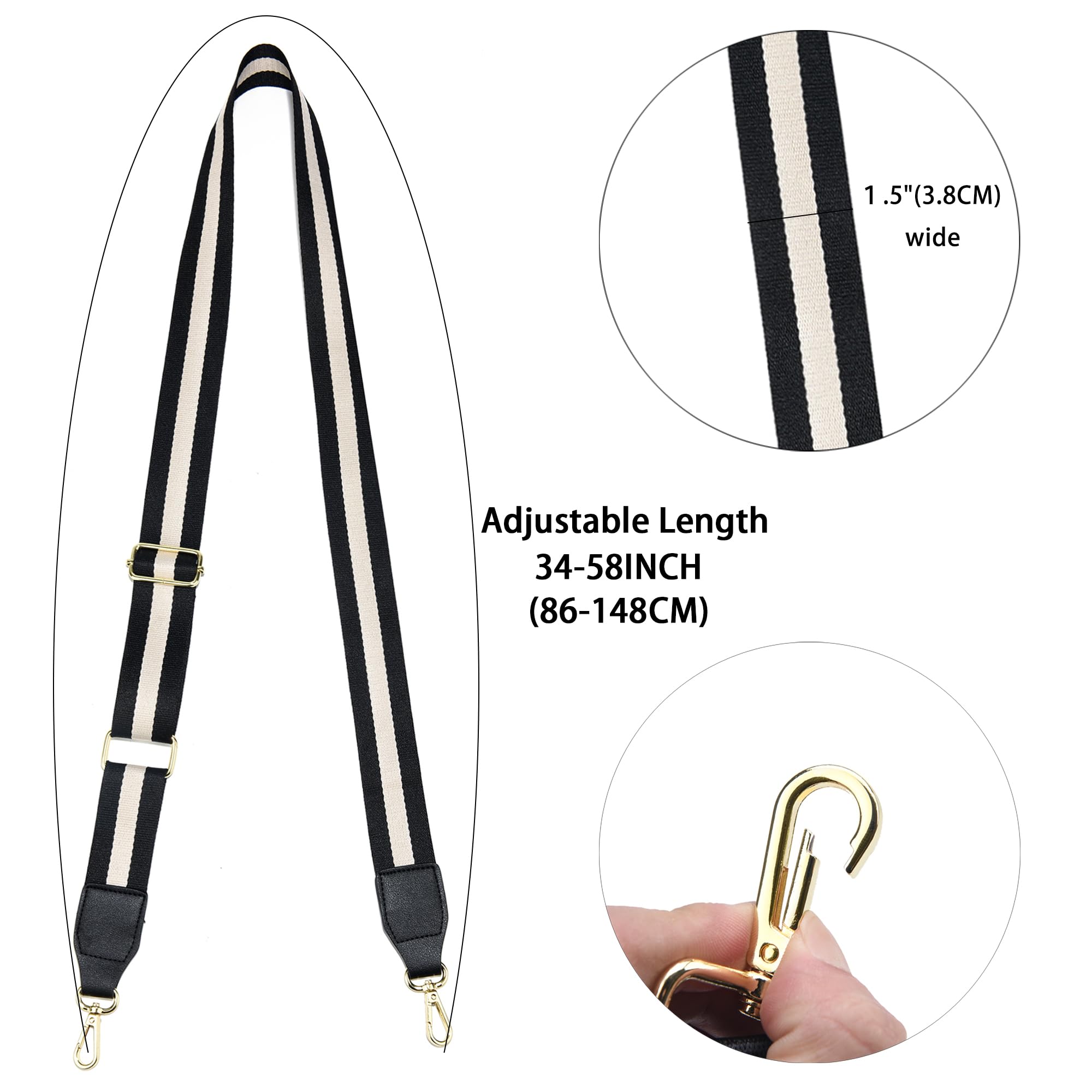 Wide Replacement Crossbody Bag Strap - 1.5