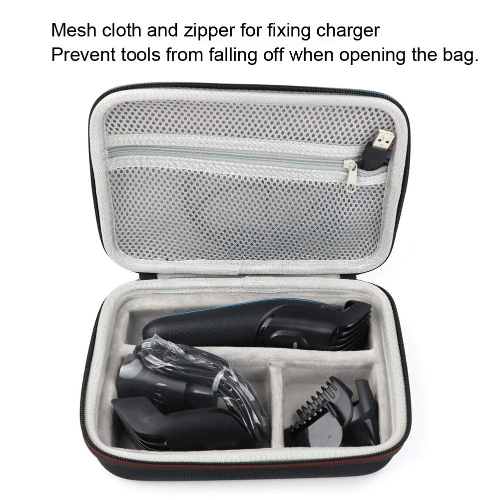 Professional Barber Scissor Case & Hairdressing Bag - Black Storage Organizer for Electric Hair Clippers, Cutter Heads, Limit Combs & Chargers (GC-0093) - Perfect for Salon, Barber Shop & Travel Use