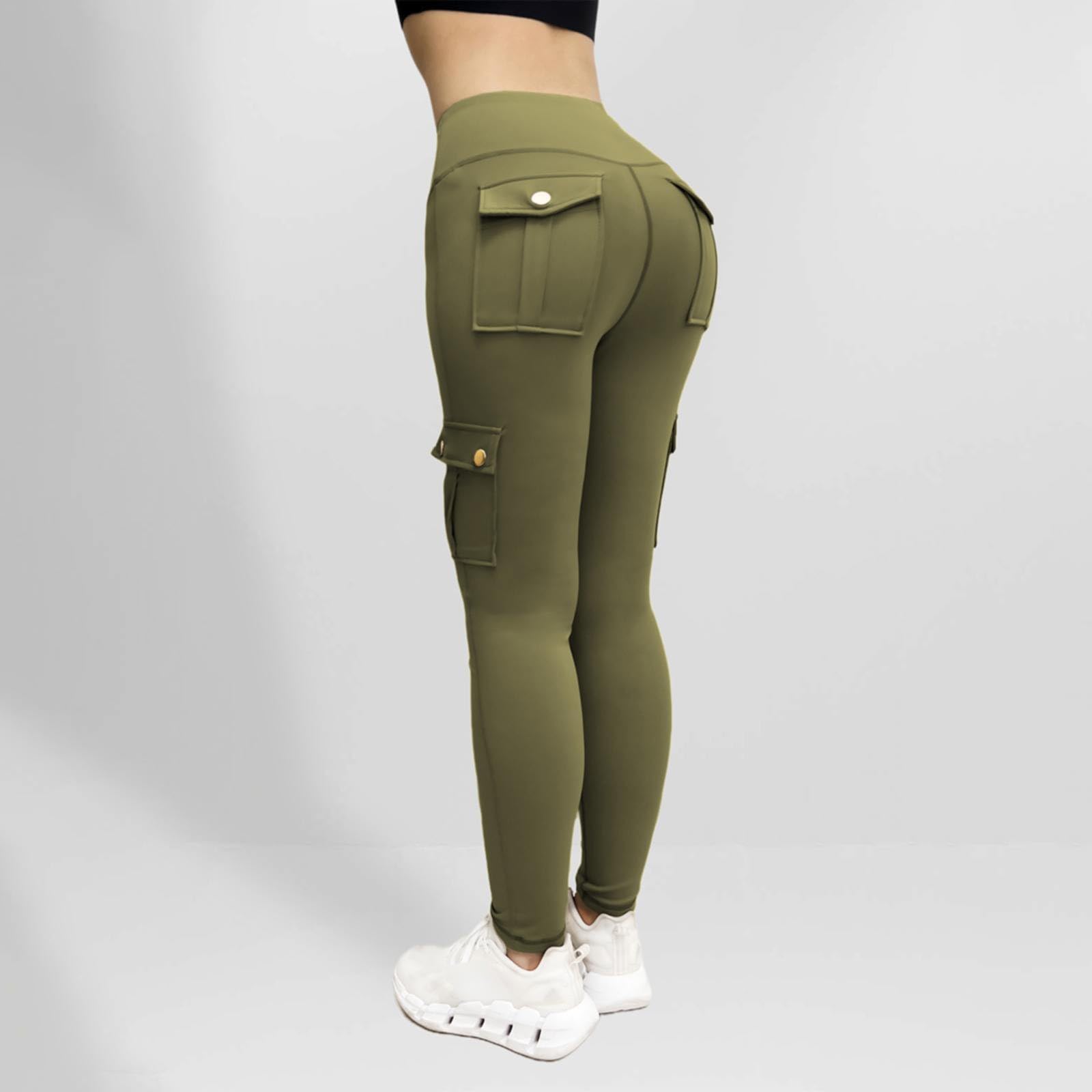 Women's High Waisted Cargo Leggings with Pockets - Tummy Control Yoga Workout Pants for Running, Gym & Athletic Wear | Perfect for Training, Travel & Everyday Comfort