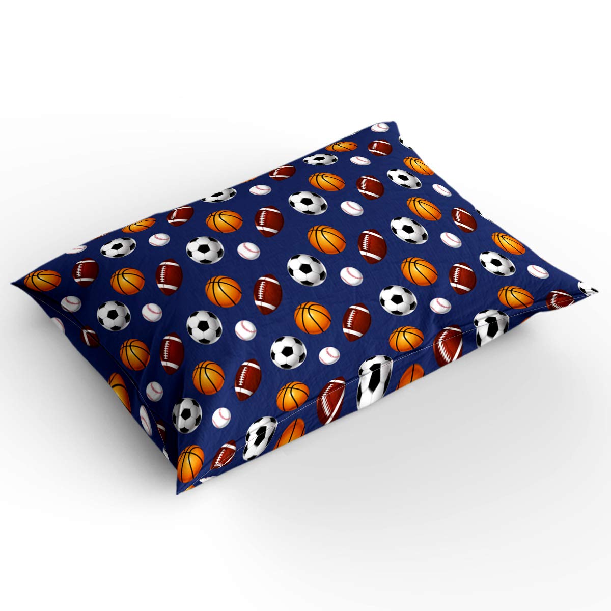 Soft Twill Plush Zipper Duvet Cover Set - Full Size Baseball/Basketball/Football/Soccer Pattern Bedding for Kids & Teens - Perfect for Boys & Girls Bedrooms, Dorm Rooms, and Sleepovers