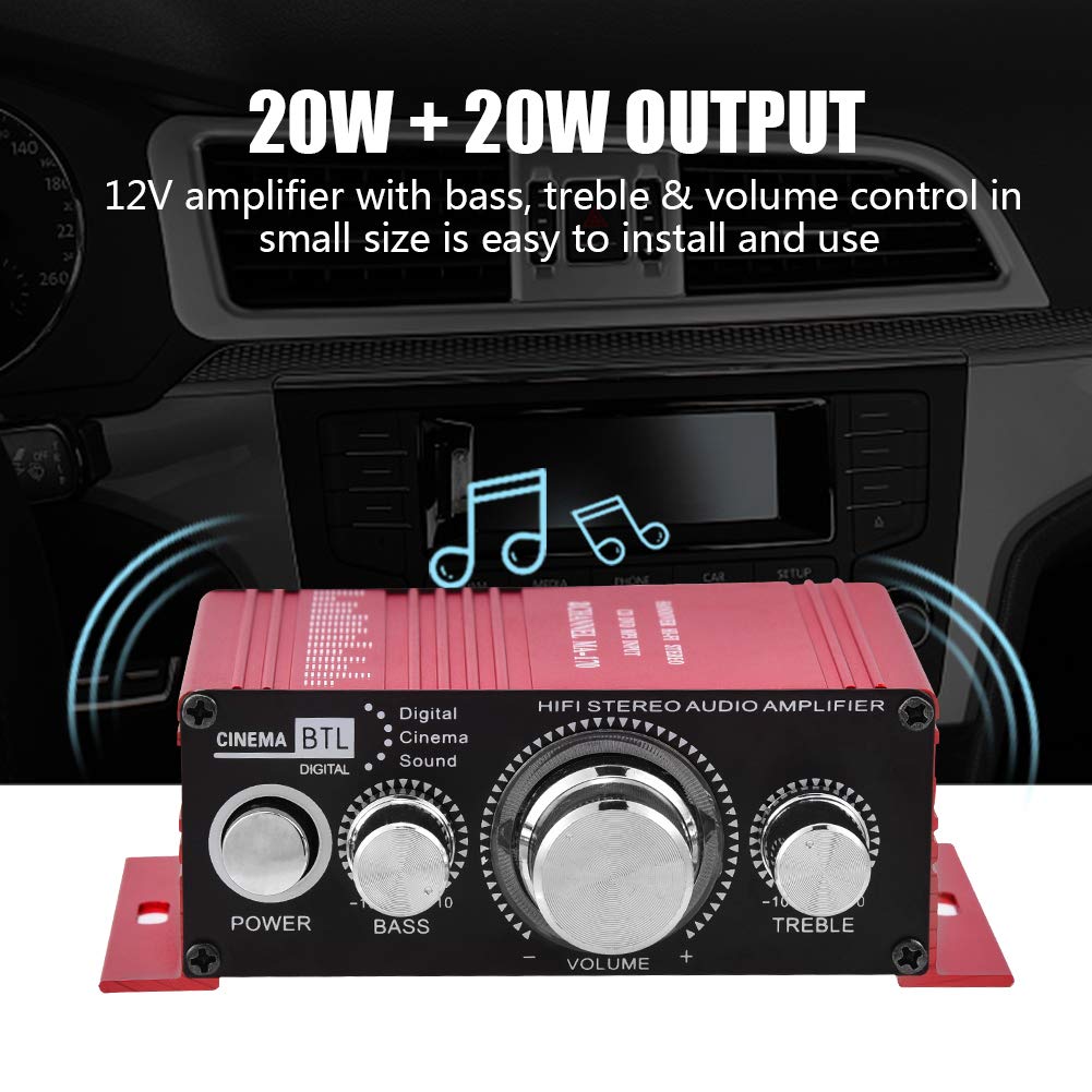 Zerone Mini Power Amplifier for Speakers - Easy Adjustable Gain & Simple Wiring, Single Input DIY Audio Amp for Home Theater, Studio, and Car Audio Systems