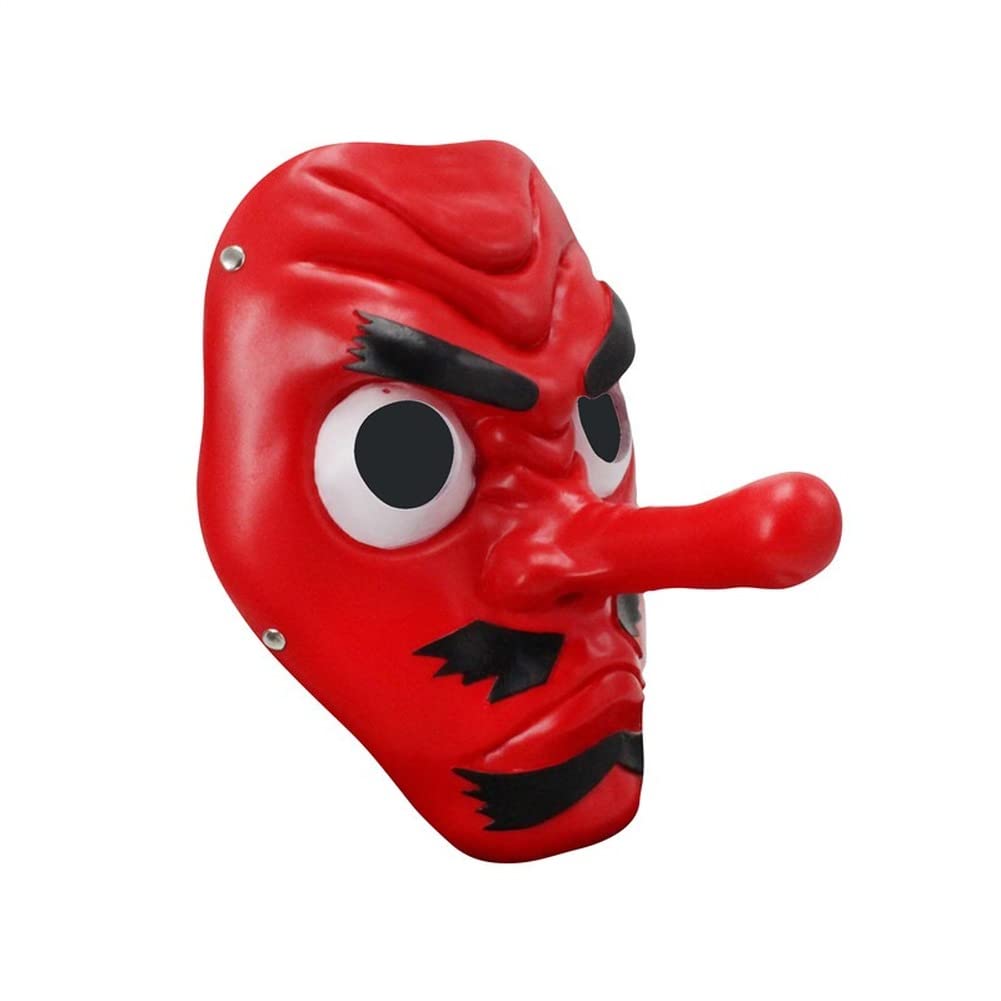 Anime Demon Slayer Urokodaki Sakonji Cosplay Mask - Red Halloween Prop for Carnival, Party & Cosplay Events | Perfect Christmas Gift for Anime Fans | Great for Costume Parties, Comic Con & Themed Events
