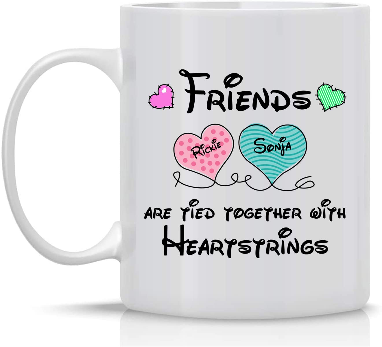 Personalized Best Friend Mugs for Women - Custom Christmas Coffee Cups with 2-6 Names - Unique BFF Gifts for Long Distance Friendship - Made in USA - Perfect for Christmas, Birthday Celebrations & Coffee Lovers