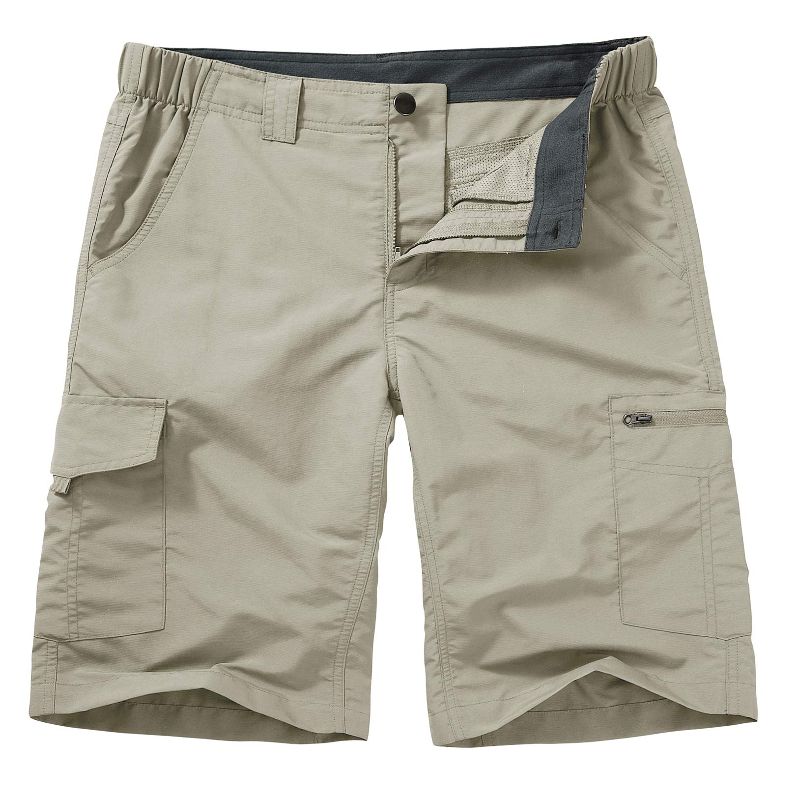**Men's Quick-Dry Lightweight Hiking Shorts with Stretch Waist - Cargo Casual Outdoor Travel & Fishing Shorts for Adventure & Daily Wear**