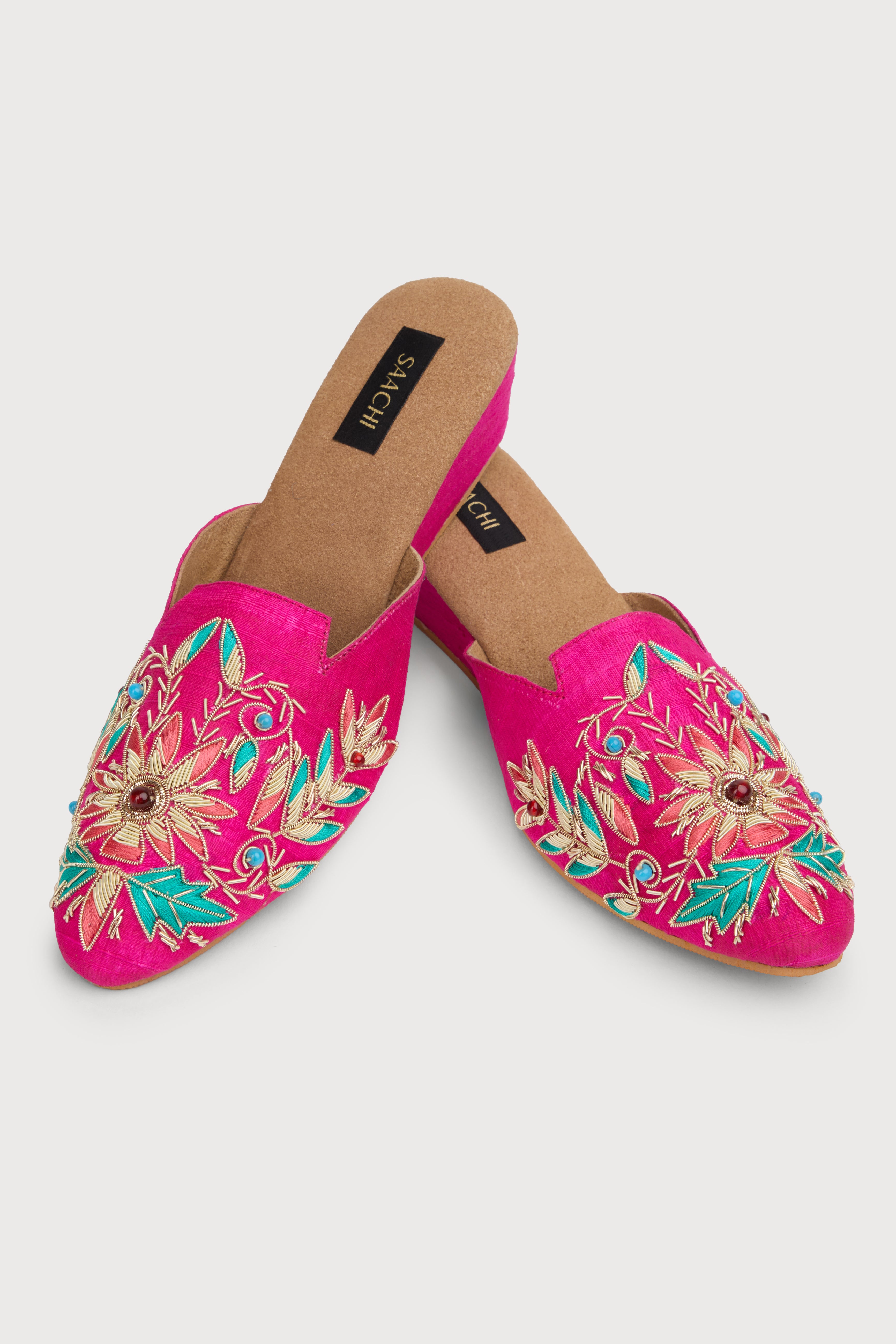 Agara Motif Shoe Mule - Comfortable Slip-On Women's Shoes for Casual Wear, Home & Office Use