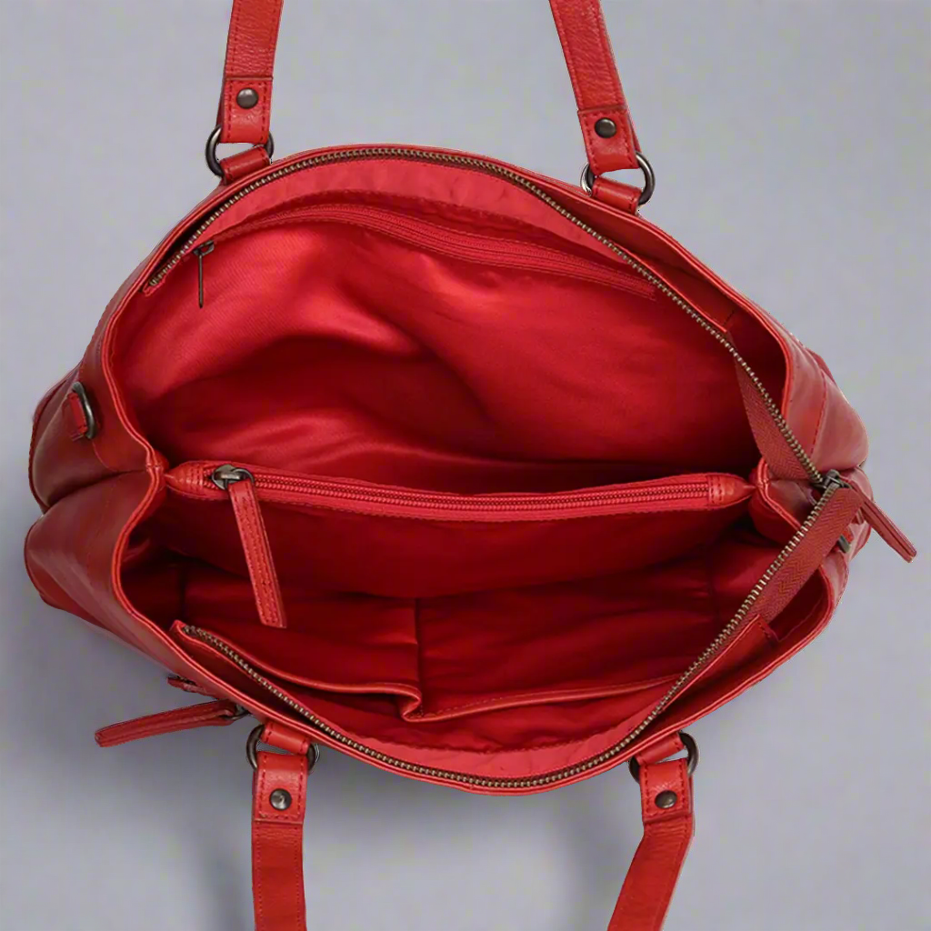 MET Classic Genuine Leather Tote Bag with Dual Handles - Stylish & Durable Women's Handbag for Work, Travel & Everyday Use