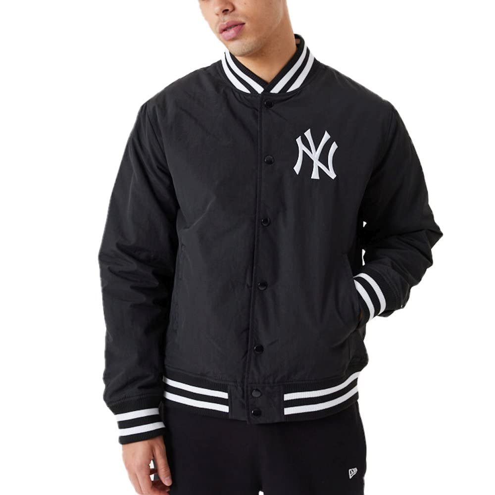 New Era MLB New York Yankees Vintage Bomber Jacket - Polyester Baseball Jacket for Men & Women - Perfect for Game Day, Casual Wear & Street Style