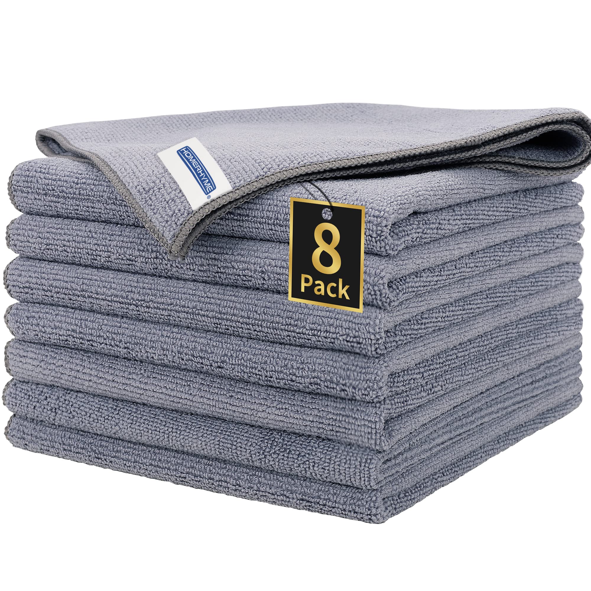 Premium Microfiber Cleaning Cloth 8-Pack, 12.6x12.6