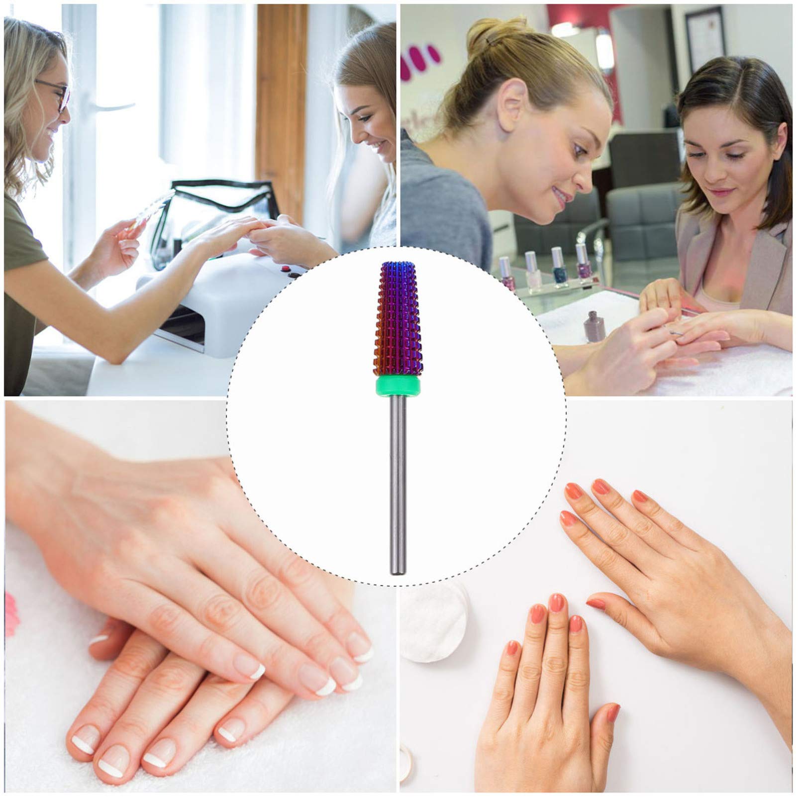 Lurrose Professional Electric Nail Drill Bits Set - 1PC Steel Nail Grinding Head for Acrylic Nails, Manicure & Pedicure Tools with Alloy Tip - Perfect for Nail Salon, Home Use & DIY Nail Art (Purple)