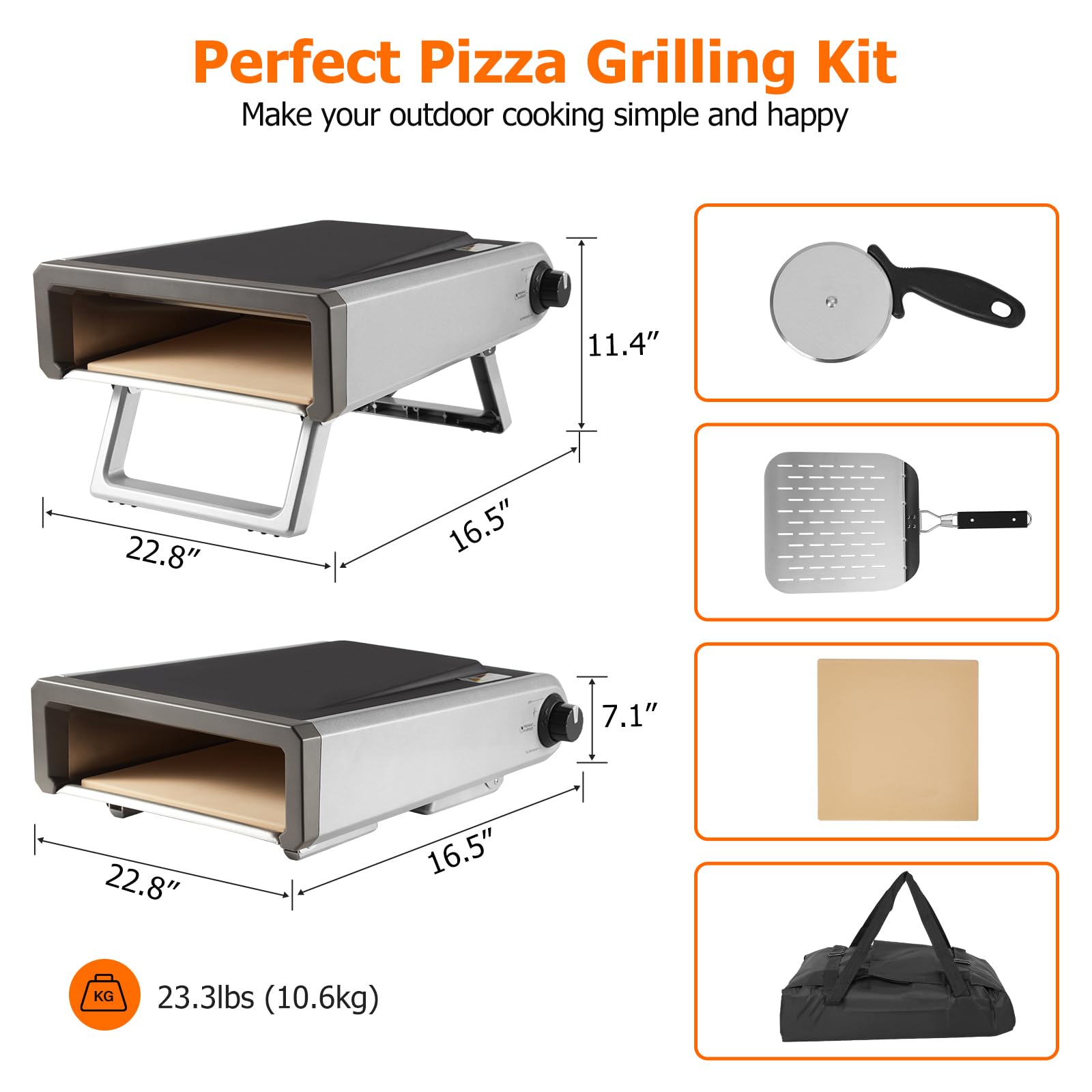 Best Outdoor Gas Pizza Oven - Portable Backyard Kitchen Pizza Maker for Patio, Camping & Tailgating | Perfect for Home, Restaurant & Outdoor Cooking