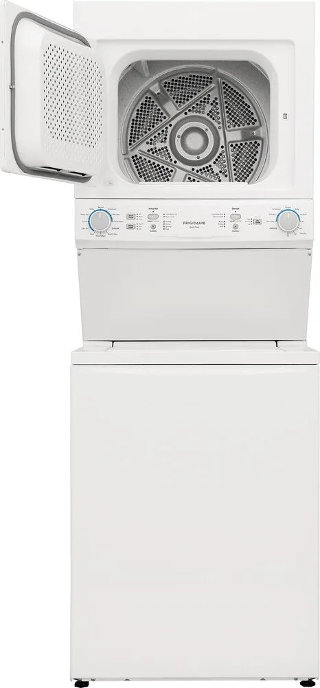 Frigidaire 27 Inch Stacked Washer and Dryer Laundry Center in White - FLCE7523AW | Perfect for Small Spaces & Apartments | Energy Efficient & Space Saving Laundry Solution