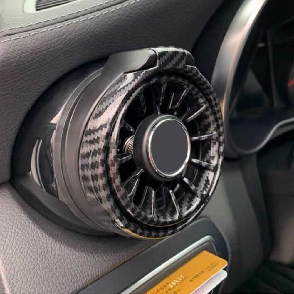 SEADEAR Car Air Vent Cup Holder - Foldable Drink Holder for Coffee, Bottles & Cans - Universal Fit for Mercedes Benz A/B/C/E/GLC/V260S (Carbon Fiber Pattern) - Perfect for Road Trips & Commuting