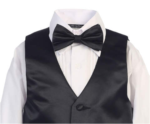 Boys Black Tuxedo Suit - Formal Wear for Weddings, Prom & Special Occasions | Classic Slim Fit Kids Suit with Shirt & Bow Tie