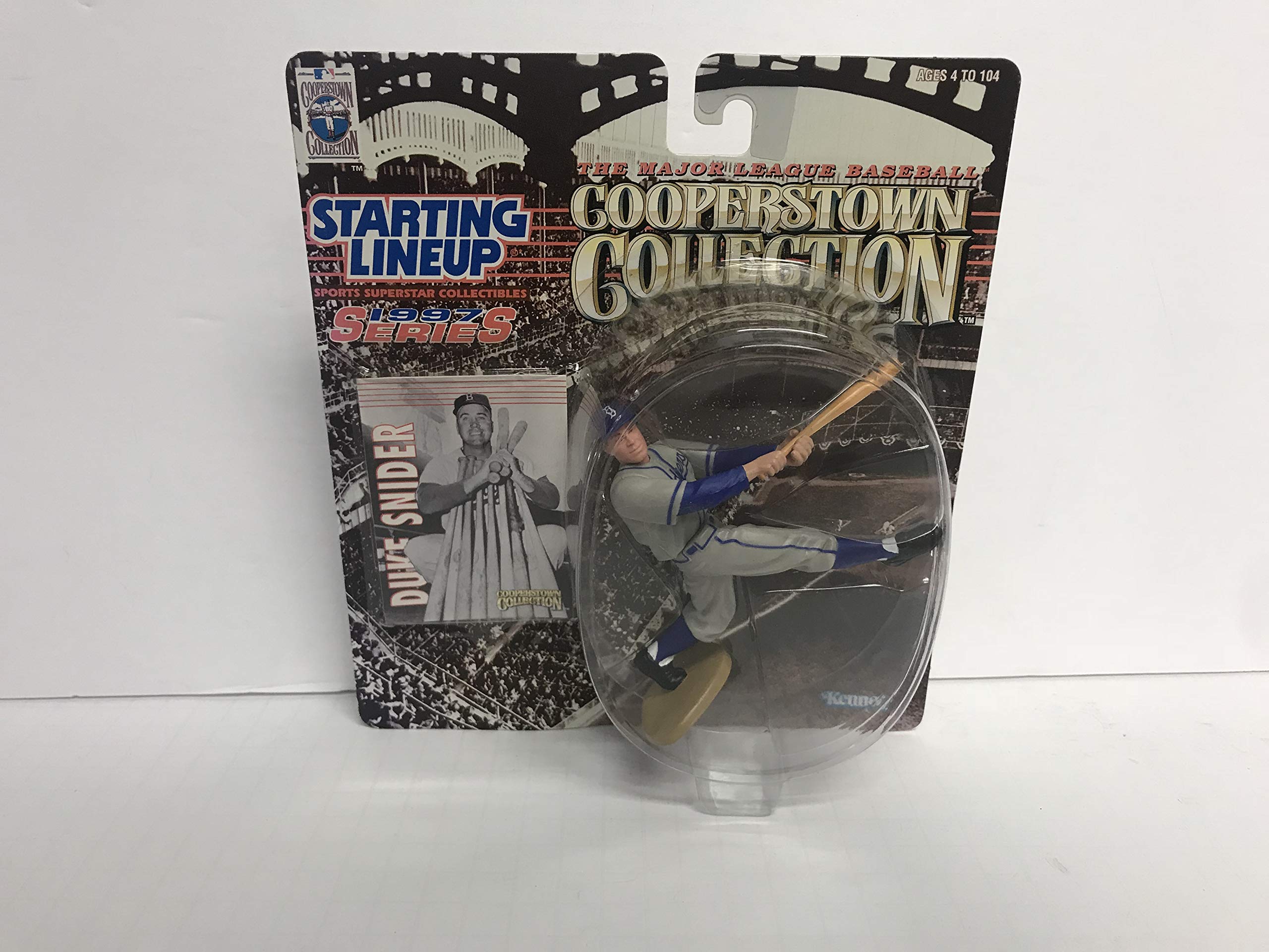 Duke Snider Brooklyn Dodgers 1997 Cooperstown Collection MLB SLU Action Figure with Trading Card - Vintage Baseball Collectible for Fans & Display - Perfect for Home Decor, Sports Memorabilia Collections, and Gift Giving