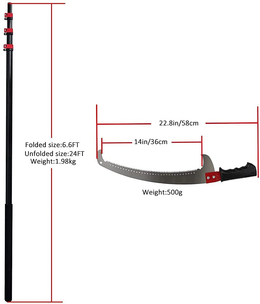 7.2M Telescopic Pruning Saw - Fruit Tree & Hedge Trimmer for Garden Care