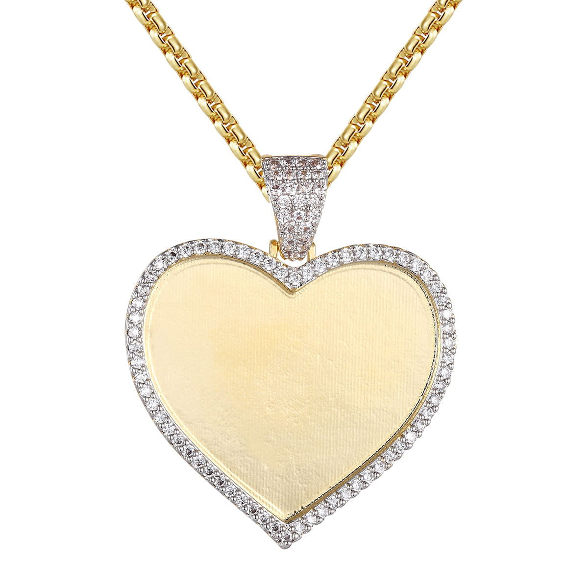 Gold Tone Heart-Shaped Photo Locket Pendant - Personalized Engraving for Necklace - Perfect Gift for Valentine's Day, Anniversary & Mother's Day
