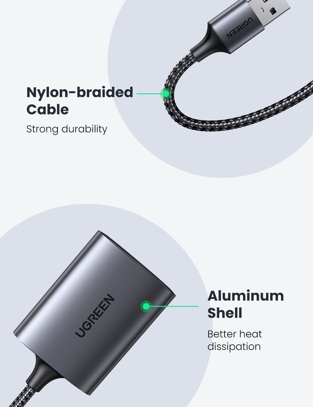 UGREEN 2-in-1 USB 3.0 SD Card Reader for MacBook/Windows - Fast Data Transfer for Photos, Videos, Files - Perfect for Photographers & Content Creators