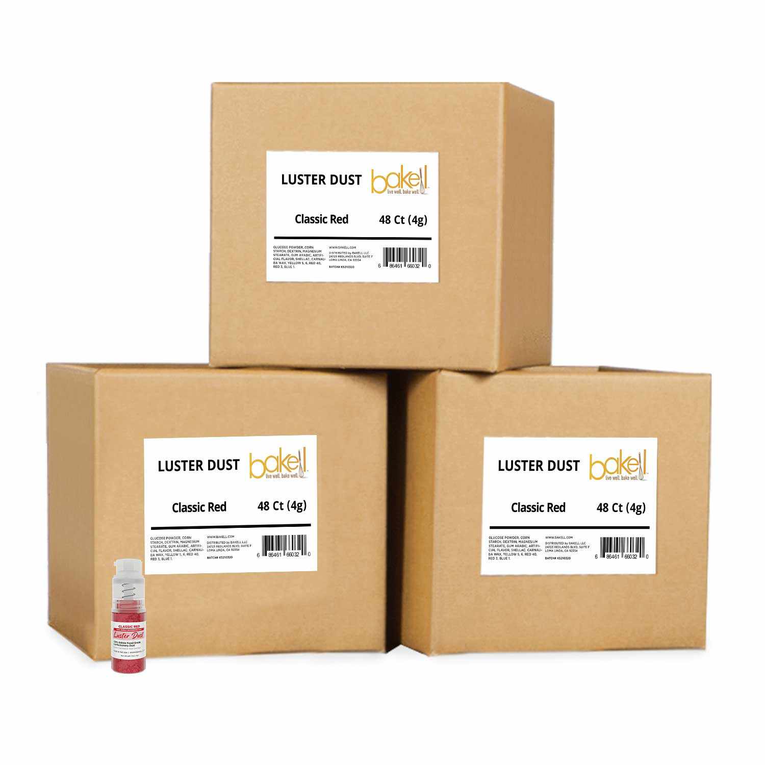 Classic Red Luster Dust Edible Glitter for Baking - 4g Spray Pump (Case of 12) | Perfect for Cake Decorating, Cupcakes & DIY Crafts