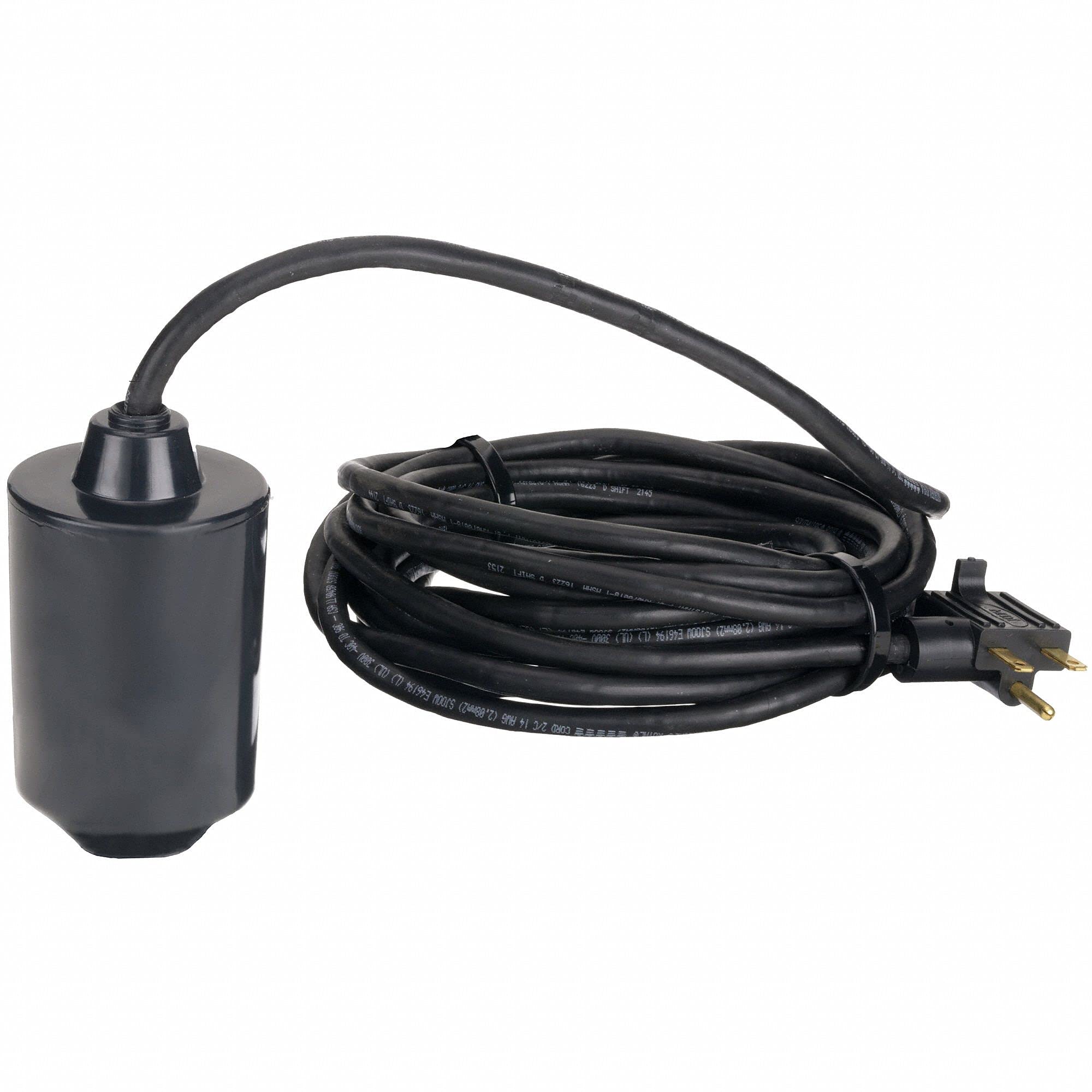 **Dayton 6PNV2 Mechanical Float Switch - Normally Open Tether Switch for Water Level Control | Ideal for Sump Pumps, Basements & Industrial Tanks**