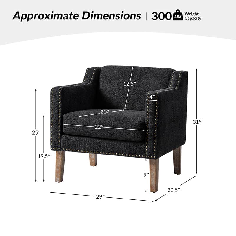 Solid Wood Frame Armchair - Modern & Durable Wooden Chair for Living Room, Dining Room, Office - Comfortable & Stylish Home Furniture
