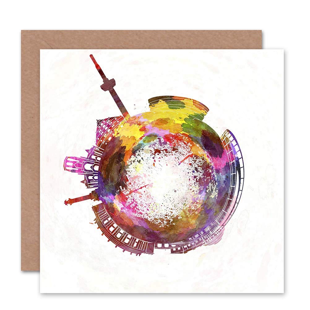 Wee Blue Coo Stuttgart Germany Skyline Greeting Card - Perfect for City Lovers, Travel Enthusiasts & Unique Gifts