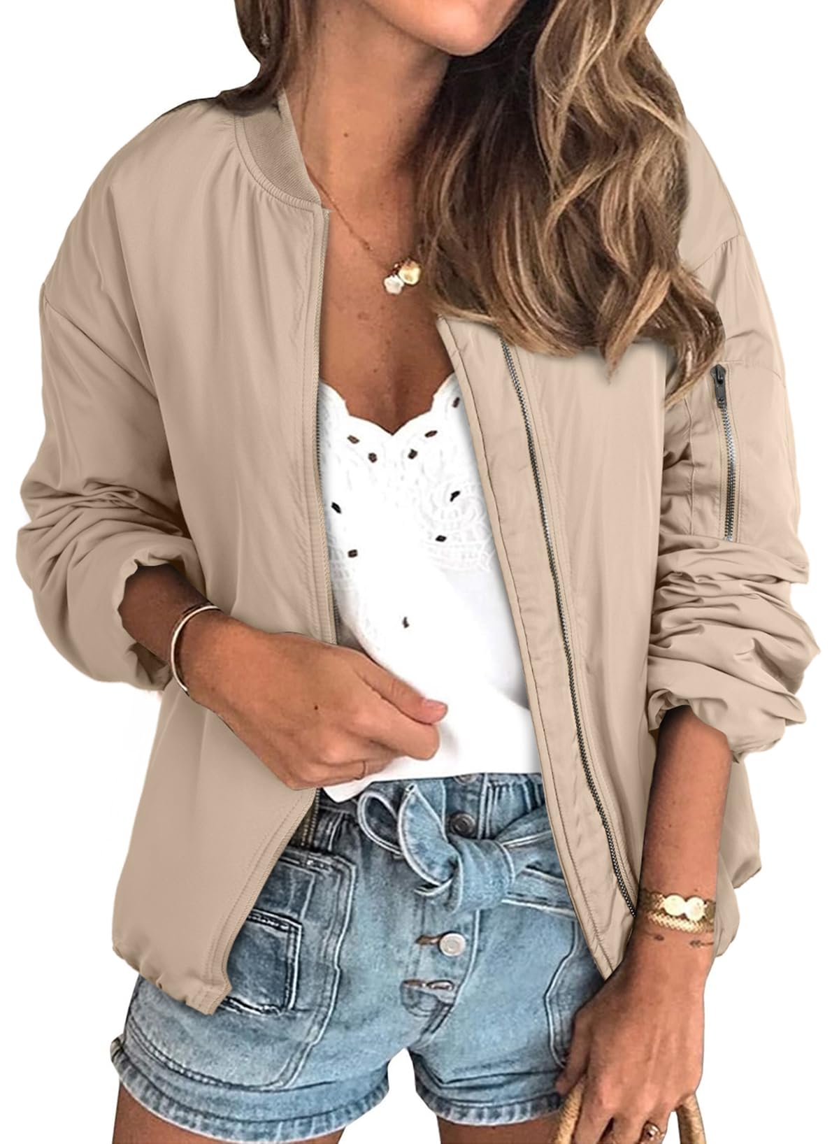 EVALESS Women's Puffer Jacket with Zip Up, Oversized Bomber Style - Winter Warm Coat for Casual & Dressy Outfits | Perfect for Outdoor Activities, Travel & Daily Wear