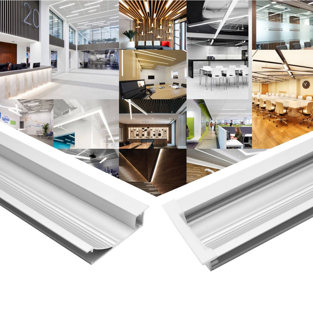 2 Pack L7117 Heavy Duty Aluminum Extrusion Channel - Recessed Mounting for Ceiling & Wall - Perfect for LED Strip Lights, Shelving & DIY Projects