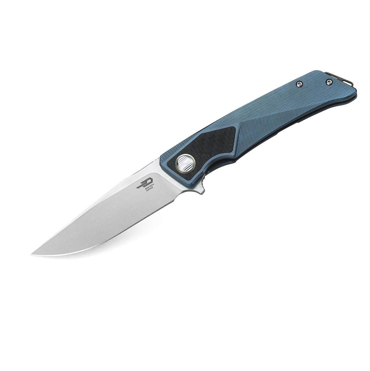 Bestech Sky Hawk Framelock Folding Knife - Premium EDC Pocket Knife with Blue Titanium Handle for Outdoor, Camping & Everyday Carry (EDC)