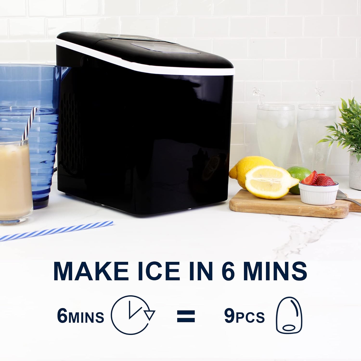 KOOLATRON KIM23B Portable Countertop Ice Maker Machine - 26Lbs/Day, Self-Cleaning, Digital Display with LED Indicators - Perfect for Home, Office, Parties & Outdoor Use - Black