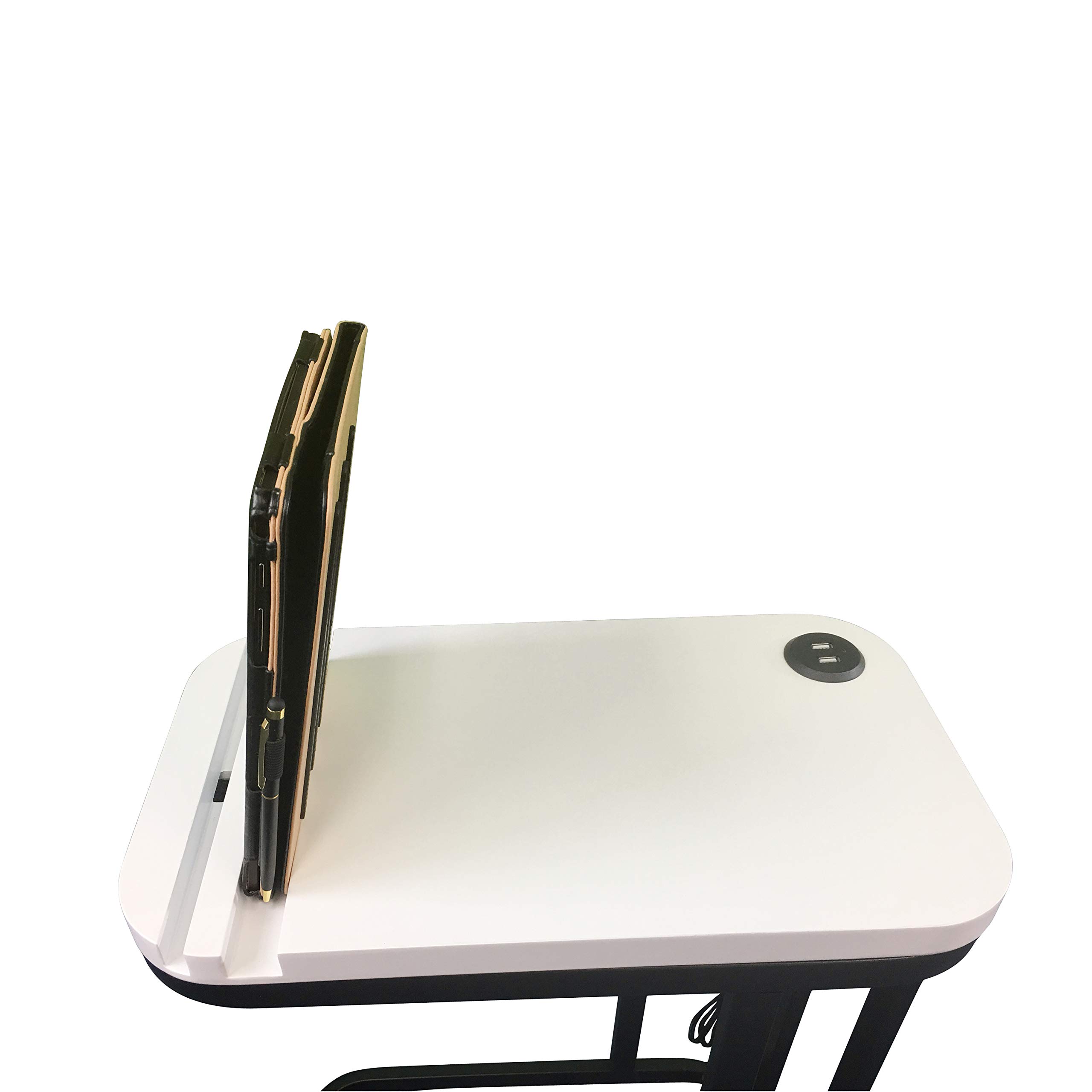 SeeTable - Multi-Purpose Side Table with Device Stand | 2 UL Certified USB Charging Ports & Cord Management | 18