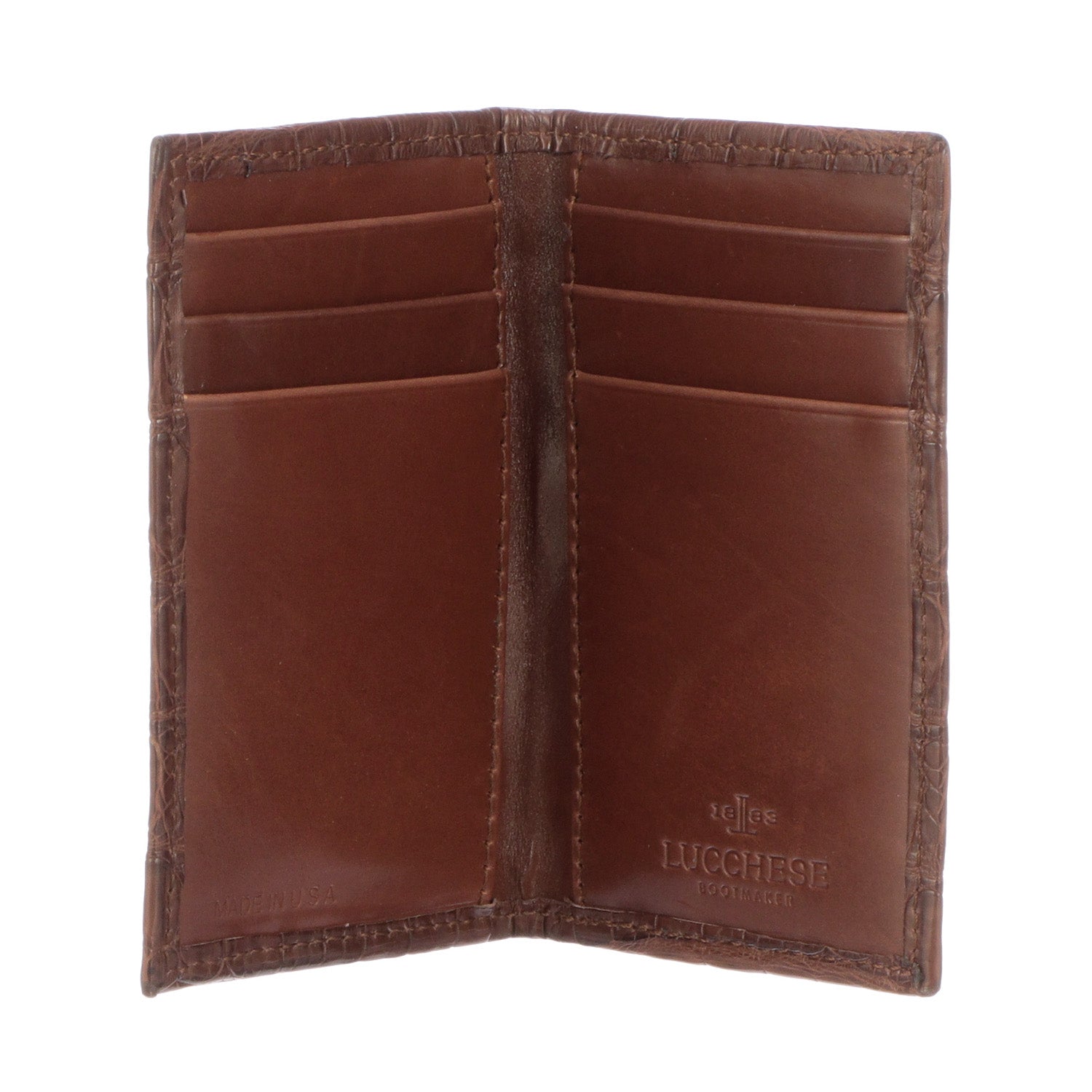 Genuine Crocodile Leather Bifold Wallet for Men - Premium Sienna Brown RFID Blocking Slim Wallet - Perfect for Everyday Use, Travel & Business