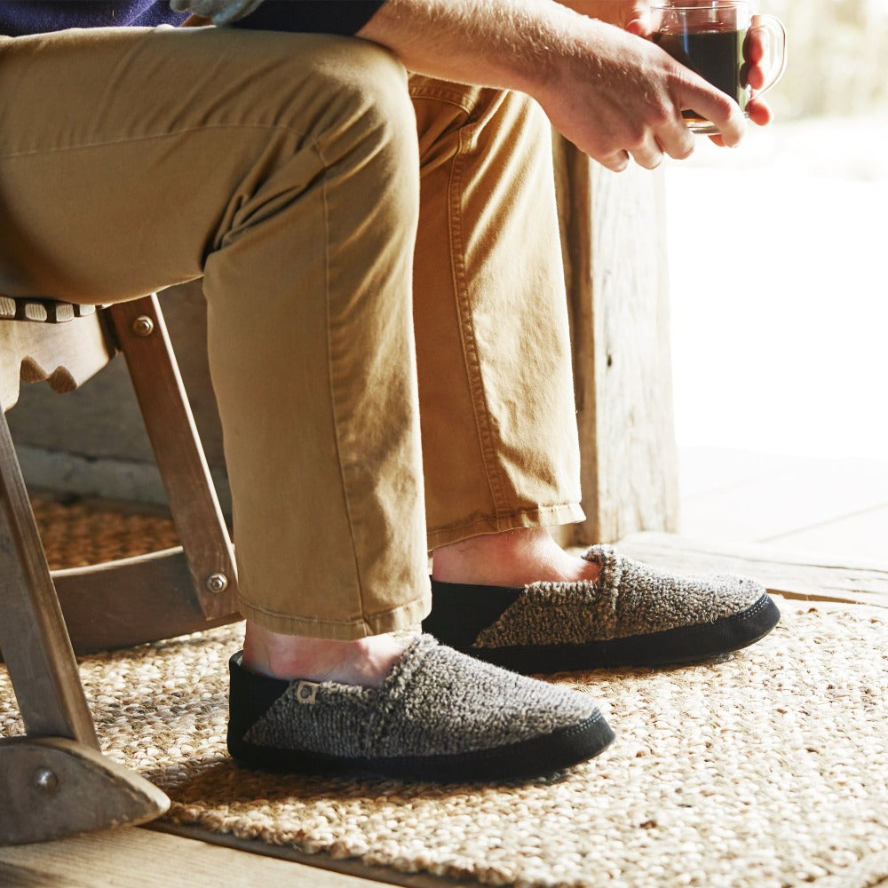 Men's Acorn® Moc II Collapsible Heel Slippers with Indoor/Outdoor Sole - Comfortable House Shoes for Men, Warm & Cozy Slippers for Home, Office, and Outdoor Use