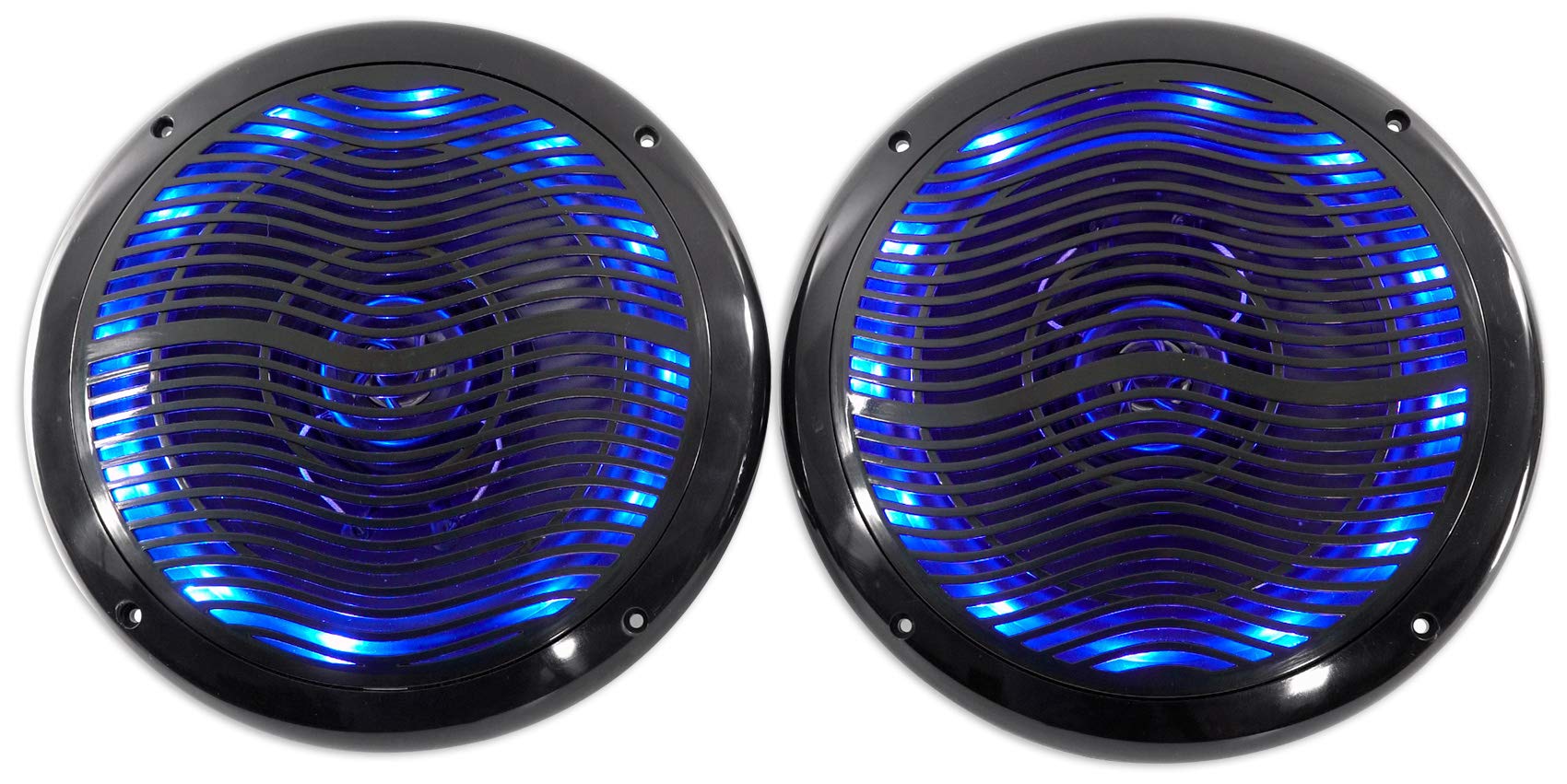 Rockville RMC80LB 8 Inch 800W Marine Boat Speakers with Multi-Color LED Lights & Remote Control - Waterproof Outdoor Audio for Boats, ATVs, UTVs, and Pool Parties