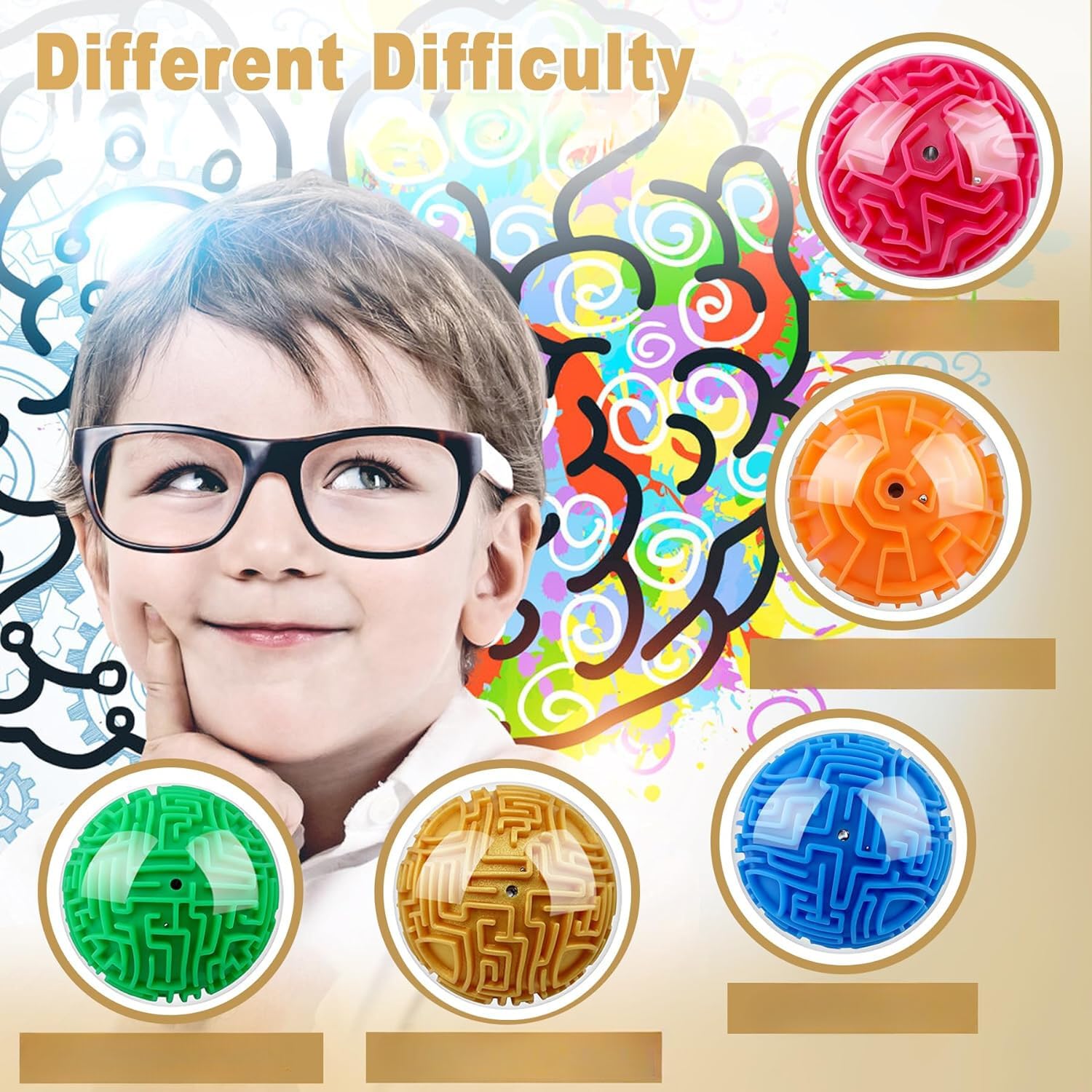 3D Gravity Maze Ball Puzzle Toy - Brain Teaser Game for Kids, Teens & Adults | Educational STEM Toy for Memory & Sequential Skills | Perfect for Carnival Prizes, Party Favors & Family Game Night