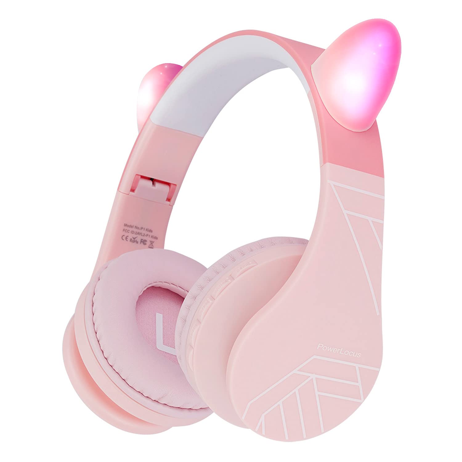 PowerLocus Kids Bluetooth Headphones - Wireless Over-Ear Foldable Headphones with Microphone, 85dB Volume Limit, Micro SD & FM - Perfect for School, Travel, Gaming on Phones, Tablets & PC