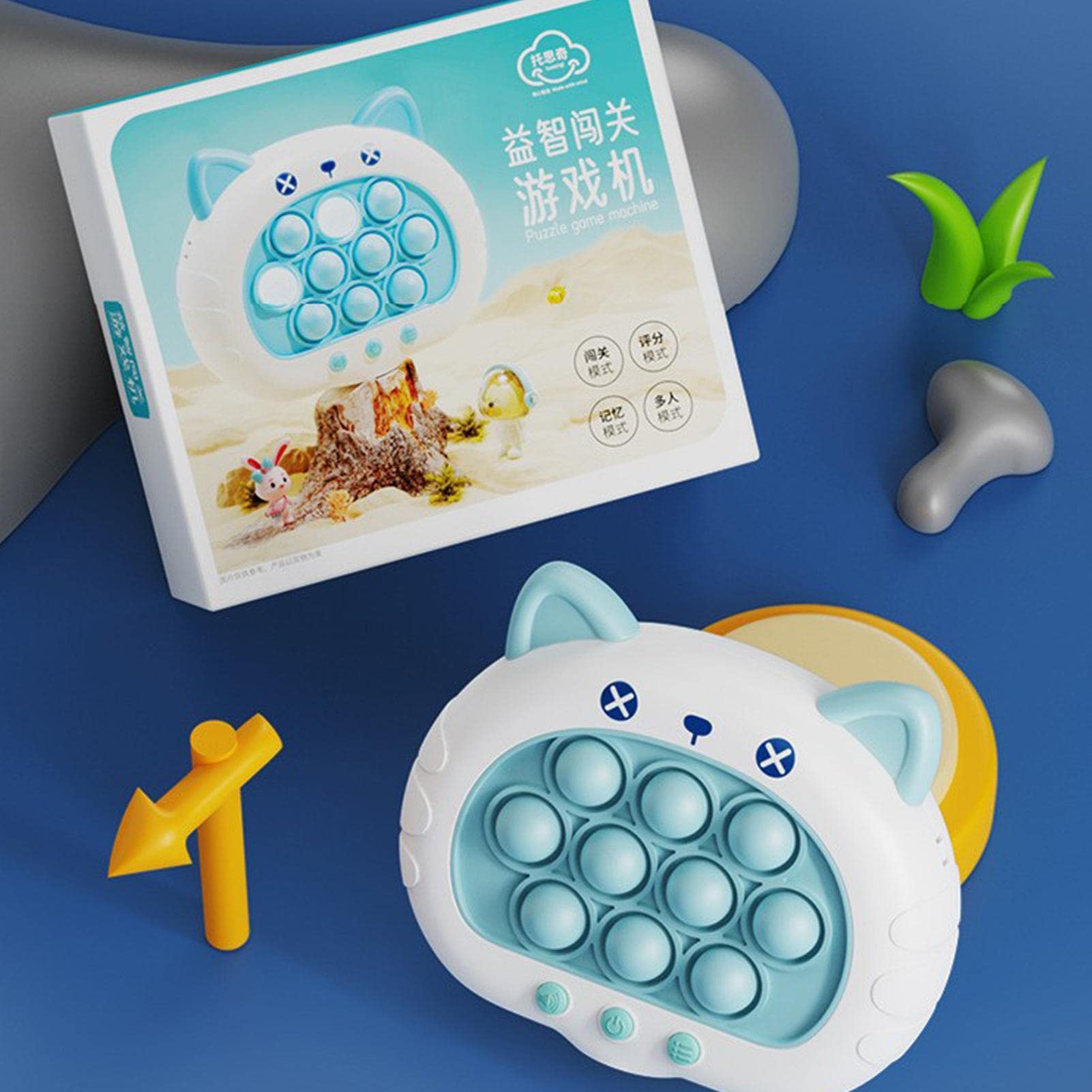 Quick Fidget Game for Kids - Electronic Whack-A-Mole & Popping Speed Game Console with Music - Stress Relief & Fun Bounce Toy for Children's Party, Classroom & Family Game Night