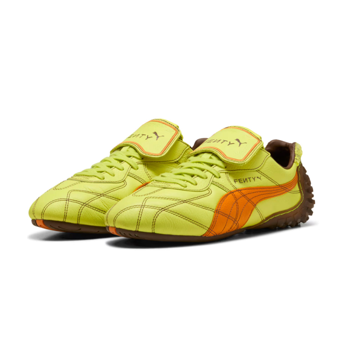 FENTY Avanti LS Stitched Sneakers - Lime Sheen Pumpkin Pie Color | Women's Fashion Running Shoes for Gym, Workout & Casual Wear