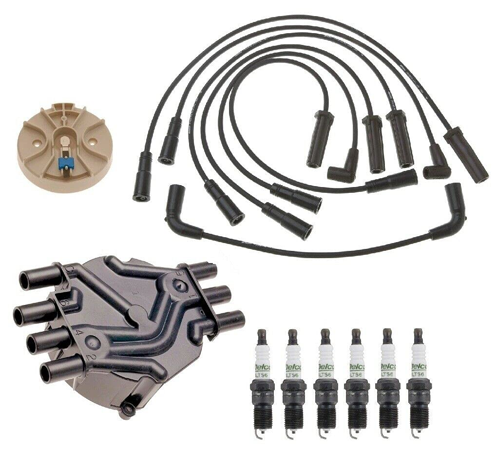 High-Quality Distributor Rotor Cap & Spark Plug Wires Compatible with Chevy GMC 4.3L V6 Engine - Perfect for Engine Tune-Ups, Performance Upgrades & DIY Auto Repairs